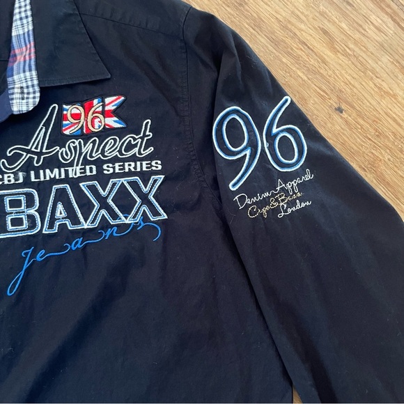 Cipo & Baxx Black Button Down embroidered Shirt, L - Picture 3 of 8